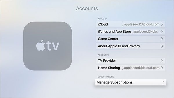 Manage Apple TV Subscriptions