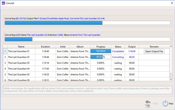 Convert Audiobooks to M4A with chapters kept