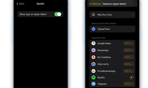 Download Spotify to Apple Watch via iPhone