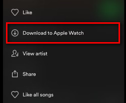 download to Apple Watch