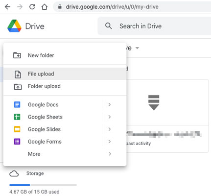 Upload Apple Music songs to Google Drive