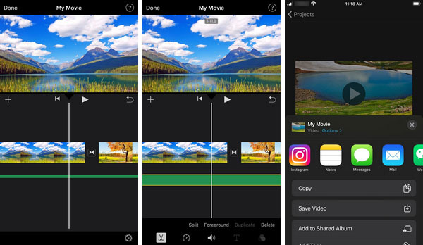 Create video with iMovie on iPhone