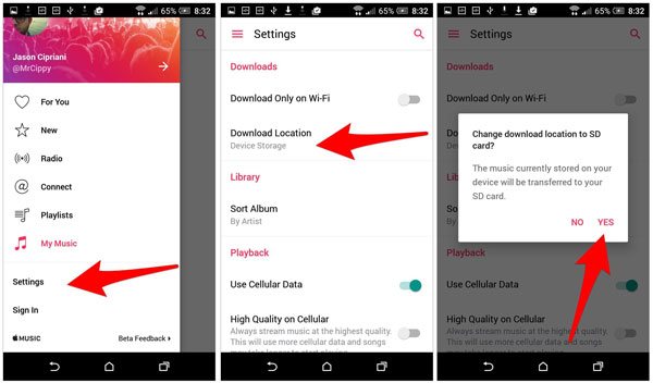 Verschieben Sie Apple Music auf eine SD-Karte unter Android