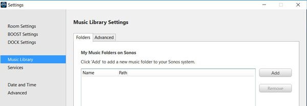 Sonos音樂庫設置