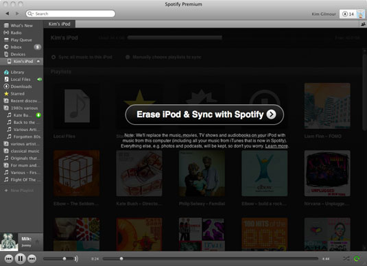 Sync music to iPod with Spotify