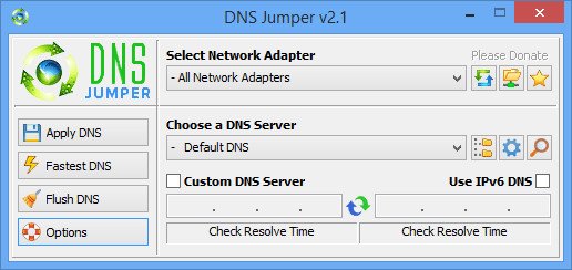 Use DNSJumper to change DNS