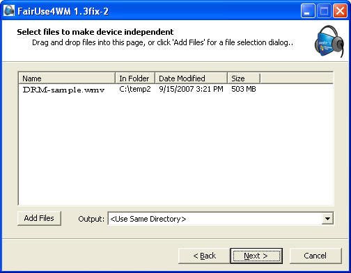 free Windows Media DRM removal software - FairUse4WM