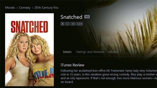 an iTunes Movie with CC, AD and SDH