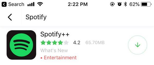 Install Spotify++ on TutuApp