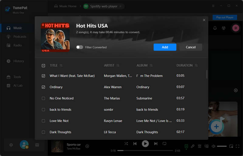 add songs